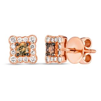 Le Vian Ladies Euphoria Chocolate Earrings set in 14K Strawberry Gold