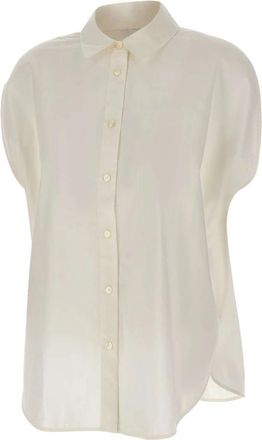 Woolrich Oversized Poplin Shirt - Dames - Overhemden - Wit - S - Katoen - Overhemden