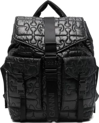 Ganni Backpacks, female, Black, Size: ONE SIZE Ganni Bags