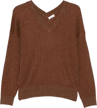 Liu Jo Maglione con scollo a V - Marrone