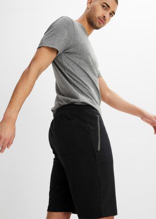 Bonprix Sweatbermudas BONPRIX, Herren, Gr. 44/46, N-Gr, schwarz, Sweatware, Obermaterial: 60% Baumwolle, 40% Polyester, regular fit, Hosen Sweatbermudas, aus 