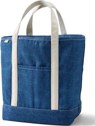Lands End Open Top Canvas Tote Bag in Denim Blue at Nordstrom, Size Large