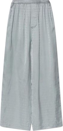 Balenciaga Loose-fit Broek - Dames - Wijde Broeken - Grijs - M - Satijn - Broeken
