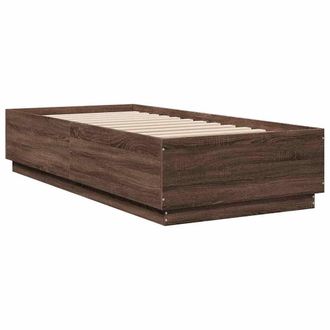 Berkfield Home Modern Bed Frame without Mattress Brown Oak 100x200 cm