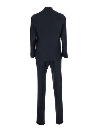 Tagliatore Mens Suit Montecarlo Blue Tech Fabric Linen Suits
