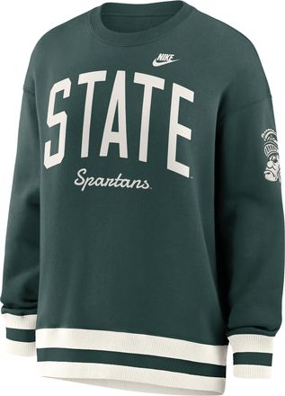 Nike Michigan State Legacy Nike Womens College Pullover Crew in Green | 040H0K9ZMSV-V89