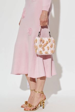 Self Portrait Satin Bag With Appliqu&eacute;s, Womens, Pink