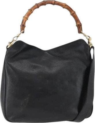 Gucci Pre-owned Vintage leren handtas - Dames - Vintage Handtas - Zwart - ONE Size - Leer - Vintage