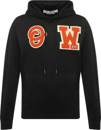 Off-white Zwart sweatshirt met trekkoord in de capuchon - Heren - Hoodies - Zwart - L - Katoen - Hoodies & sweatvesten