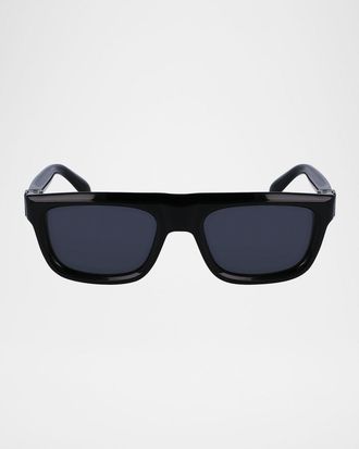 Ferragamo Men & apos;s Prisma Acetate Square Sunglasses, 56mm