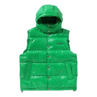 A Bathing Ape Line Camo Debossed Nylon Down Vest Green 1K80-144-306-GRN