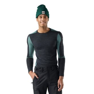 Smartwool Mens Intraknit Thermal Merino Colorblock Crew Base Layer Top Green XXL