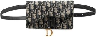 Dior Pre-owned Canvas Belt Bag - Dames - Vintage Heuptassen - Blauw - ONE Size - Leer - Vintage