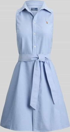 Polo Ralph Lauren Regular Fit Polokleid aus reiner Baumwolle in Hellblau, Gr&ouml;&szlig;e 38