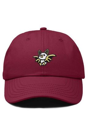 Dalix Honduran Bat Embroidered Dad Hat in Maroon at Nordstrom
