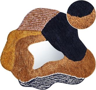 Beliani Beliani - Espejo decorativo abstracto de pared de algodón forma irregular 60 x 62 cm accesorios decorativos multicolor Abasza