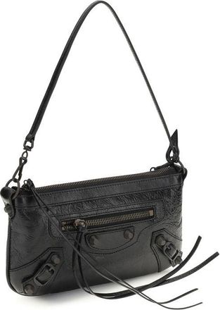 Balenciaga Womens Black Lamb Ovis Aries Shoulder Bag