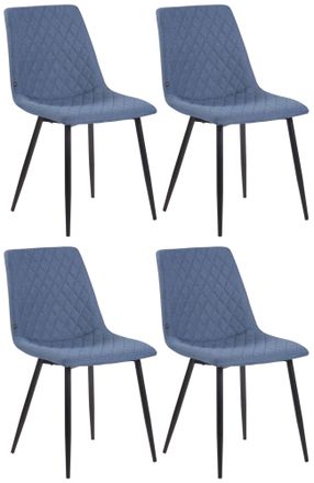 Clp Clp - Juego De 4 Sillas De Comedor Telde Tapizadas En Tela Azul
