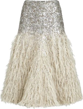 Brunello Cucinelli Dazzling d&eacute;grad&eacute; skirt in Grey at Nordstrom, Size 46 It