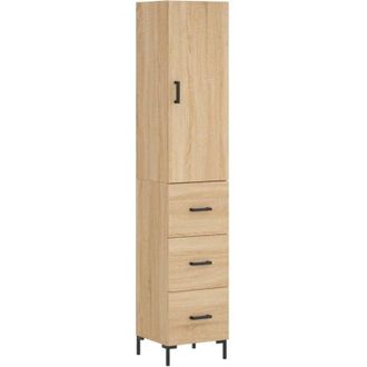 vidaXL Highboard Sonoma Oak 34.5x34x180 cm Engineered Wood Vidaxl