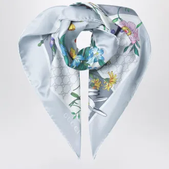 Gucci Silk twill scarf with Flora print