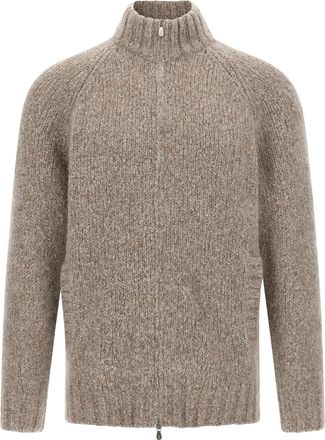 Brunello Cucinelli Alpaca Wool Cardigan Maglioni Grigio-Uomo