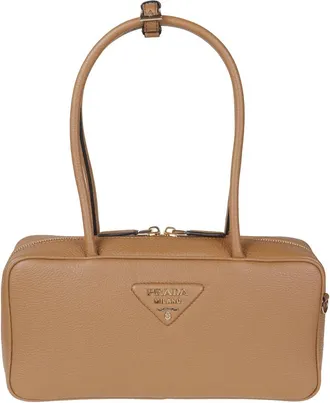 Prada Tassen, Dames, Bruin, ONE Size, Leer, Medium Top Handle Bag