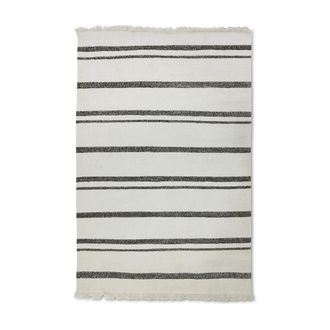 HKliving Striped Kelim Wollteppich, 200 x 300 cm, cream