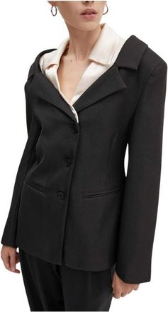 Stine Goya Enkelrijige Blazer - Dames - Blazers - Zwart - S - Polyester - Jassen