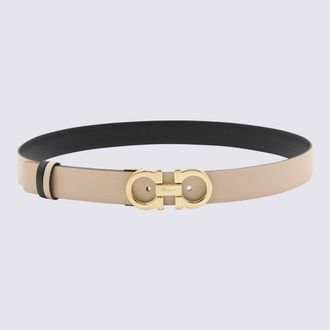 Ferragamo Black Leather Gancini Belt