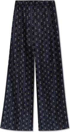 Tory Burch Wide-leg broek met patroon - Dames - Wijde Broeken - Blauw - 2XS - Broeken