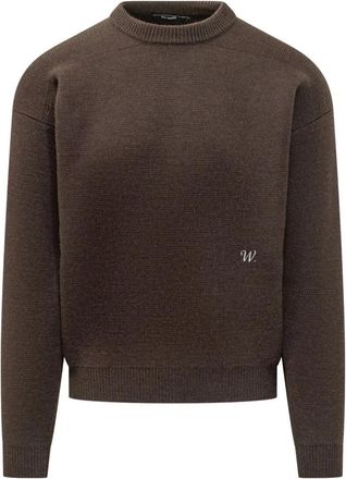Willy Chavarria Geborduurd Sweater - Heren - Ronde hals truien - Bruin - M - Truien & Vesten