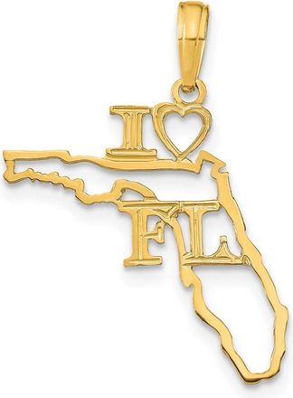 Diamond2Deal 14k Yellow Gold Solid Florida State Pendant