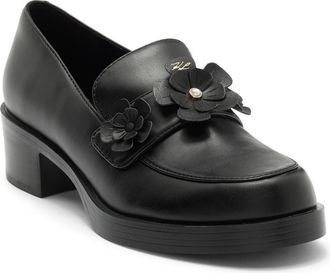 Karl Lagerfeld Camilia Fleur Loafer in Black at Nordstrom Rack, Size 8.5