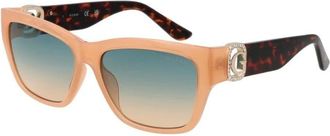 Guess Beige Rechthoekige Zonnebril met Gradi&euml;ntlenzen - Dames - Zonnebrillen - Beige - ONE Size - Accessoires