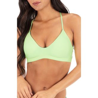 Hurley Racerback Bikini Top in Lime at Nordstrom, Size X-Small