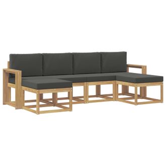 vidaXL Conjunto De Sof&aacute;s De Exterior 6 Pcs Blanco Y Antracita Vidaxl