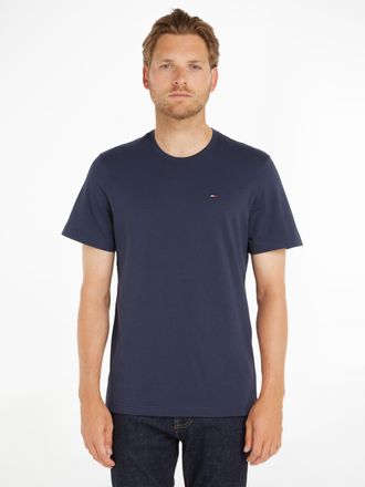 Tommy Jeans TJM ESSENTIAL SOLID TEE mit Rundhalsausschnitt und dezenter Logo-Flag