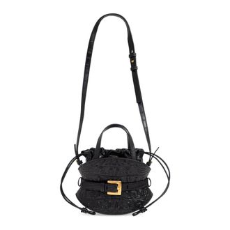 Balmain Bucket Bags, female, Black, Size: ONE SIZE Shuffle Mini Handbag