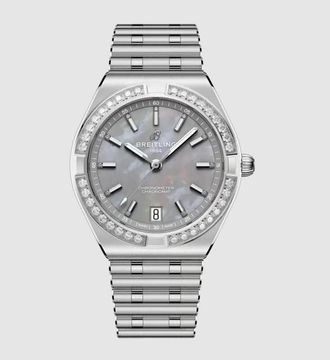Breitling Chronomat Automatic Diamond Grey Dial Ladies Watch A10320591G1A1