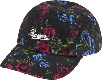 SUPREME SS26 Floral Flannel 6-Panel Cap Black SUP-SS26-1043-BLK