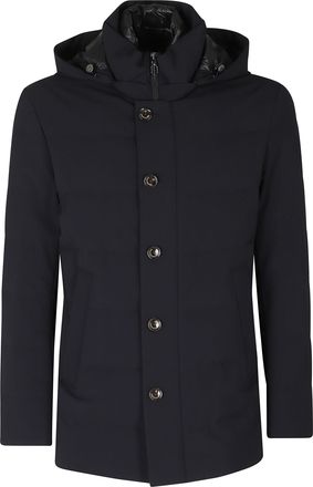 Montecore Blue Detachable Hood Quilted Down Jacket