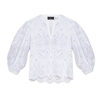 Etro Etro, Blouses, female, White, Size: XS Openwork Top