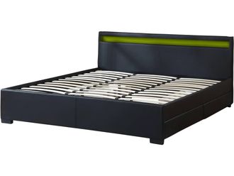 Habitat et Jardin Cama Doble nico - Led - 180 X 200 Cm - Negro