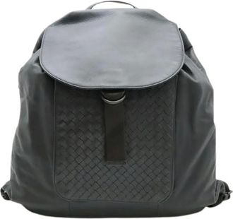 Bottega Veneta Pre-owned Backpacks, male, Black, Size: ONE SIZE Pre-owned Intrecciato Calf Leather Backpack