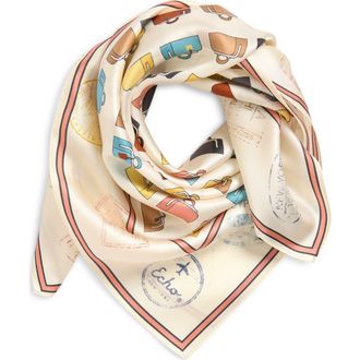 Echo Luggage Silk Square Scarf in Pebble at Nordstrom