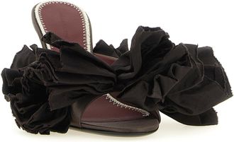 Magda Butrym 3D Floral Taffeta Heel - Brown