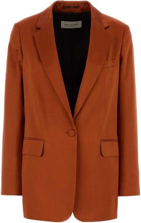 Dries Van Noten Blanchet Blazer - Dames - Blazers - Oranje - M - Leer - Jassen