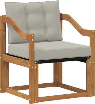 vidaXL Sof&aacute; De Exterior Madera De Acacia S&oacute;lida Gris Natural Y Claro Vidaxl