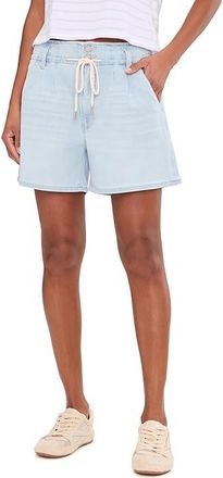Liverpool L.A. 5 Mid-Rise Tie Front Denim Shorts with Pleats Womens Shorts Carthay : 12 5, Cotton/Polyester